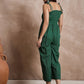 InWeave Green Kantha Strappy Jumpsuit - Swadesiicart