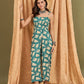 InWeave Marin Teal Beige Strappy Jumpsuit - Swadesiicart