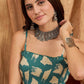 InWeave Marin Teal Beige Strappy Jumpsuit - Swadesiicart