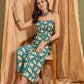 InWeave Marin Teal Beige Strappy Jumpsuit - Swadesiicart