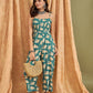 InWeave Marin Teal Beige Strappy Jumpsuit - Swadesiicart