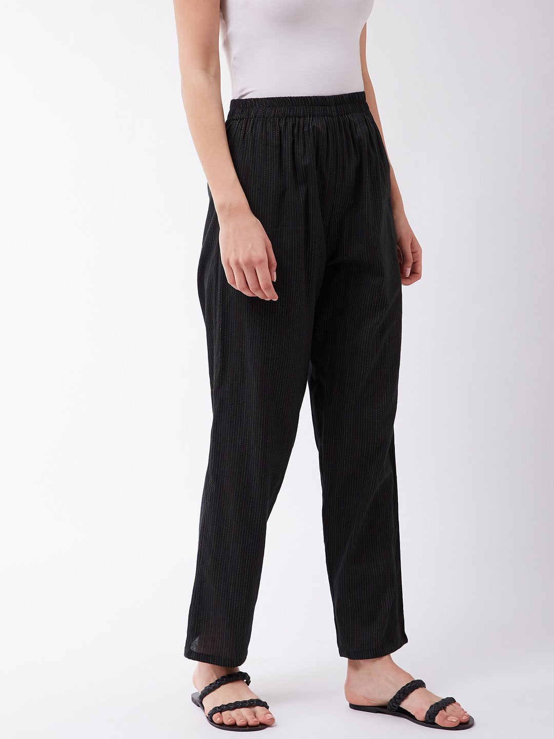 InWeave Black Kantha Pant - Swadesiicart