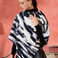 InWeave Black White Dye Rabbit Faux Fur Poncho - Swadesiicart