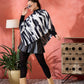 InWeave Black White Dye Rabbit Faux Fur Poncho - Swadesiicart
