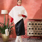 InWeave Cream Rabbit Faux Fur Poncho - Swadesiicart