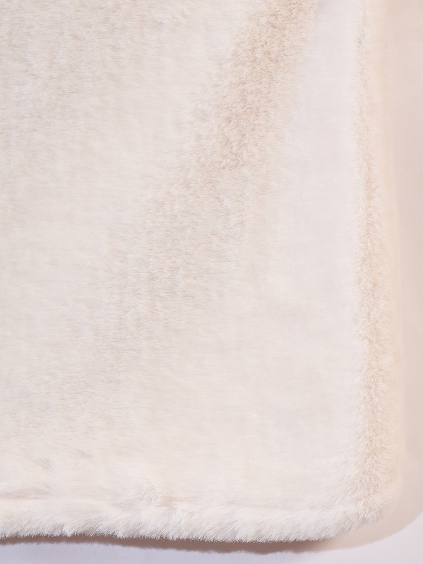 InWeave Cream Rabbit Faux Fur Poncho - Swadesiicart