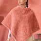 InWeave Coral Rabbit Faux Fur Poncho - Swadesiicart