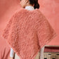 InWeave Coral Rabbit Faux Fur Poncho - Swadesiicart