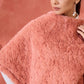 InWeave Coral Rabbit Faux Fur Poncho - Swadesiicart