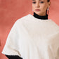 InWeave Cream Striped Rabbit Faux Fur Poncho - Swadesiicart