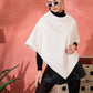 InWeave Cream Striped Rabbit Faux Fur Poncho - Swadesiicart