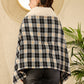 InWeave Black Beige Check Cream Fur Poncho - Swadesiicart