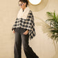 InWeave Black Beige Check Cream Fur Poncho - Swadesiicart