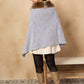 InWeave Blue White Check Acrylic Fur Poncho - Swadesiicart