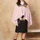 InWeave Pink White Check Acrylic Fur Poncho - Swadesiicart