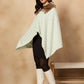 InWeave Green White Big Check Acrylic Fur Poncho - Swadesiicart