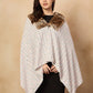InWeave Multi White Acrylic Fur Poncho - Swadesiicart