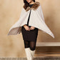 InWeave Multi White Acrylic Fur Poncho - Swadesiicart