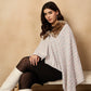 InWeave Multi White Acrylic Fur Poncho - Swadesiicart
