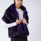 InWeave Purple Black Faux Fur Cape - Swadesiicart