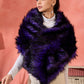 InWeave Purple Black Faux Fur Cape - Swadesiicart