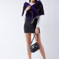 InWeave Purple Black Faux Fur Cape - Swadesiicart