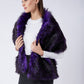 InWeave Purple Black Faux Fur Cape - Swadesiicart