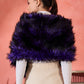 InWeave Purple Black Faux Fur Cape - Swadesiicart