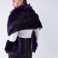 InWeave Purple Black Faux Fur Cape - Swadesiicart