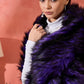 InWeave Purple Black Faux Fur Cape - Swadesiicart