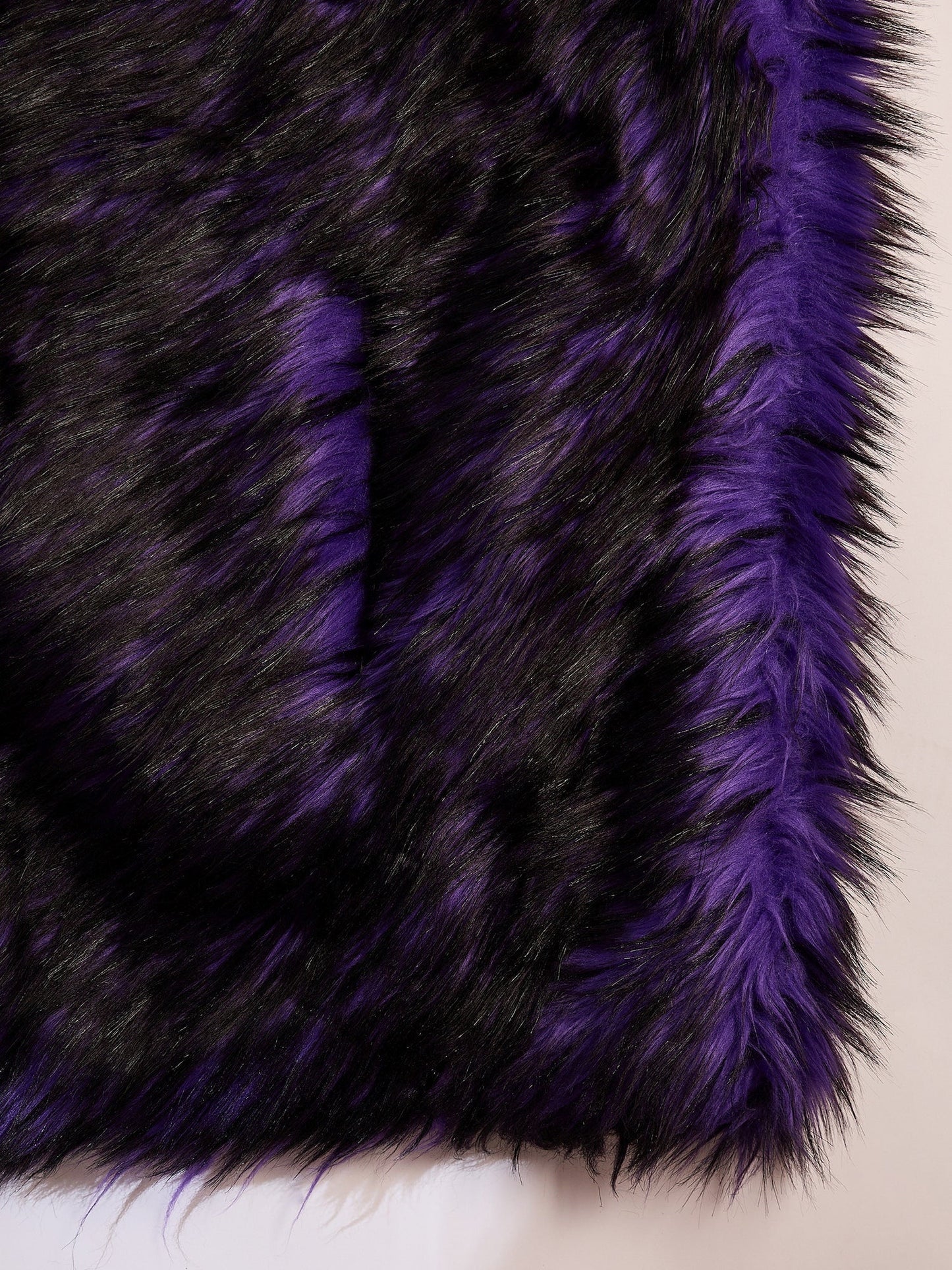InWeave Purple Black Faux Fur Cape - Swadesiicart