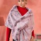 InWeave Maroon Icy Snowy Rabbit Faux Fur Cape - Swadesiicart