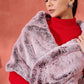 InWeave Maroon Icy Snowy Rabbit Faux Fur Cape - Swadesiicart