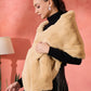 InWeave Beige Rabit Faux Fur Cape - Swadesiicart