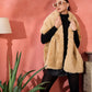 InWeave Beige Rabit Faux Fur Cape - Swadesiicart