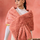 InWeave Coral Rabbit Faux Fur Cape - Swadesiicart