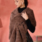 InWeave Dull Brown Rabbit Faux Fur Cape - Swadesiicart