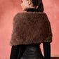 InWeave Dull Brown Rabbit Faux Fur Cape - Swadesiicart