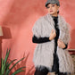 InWeave Light Grey Thread Fur Cape - Swadesiicart