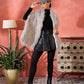 InWeave Light Grey Thread Fur Cape - Swadesiicart