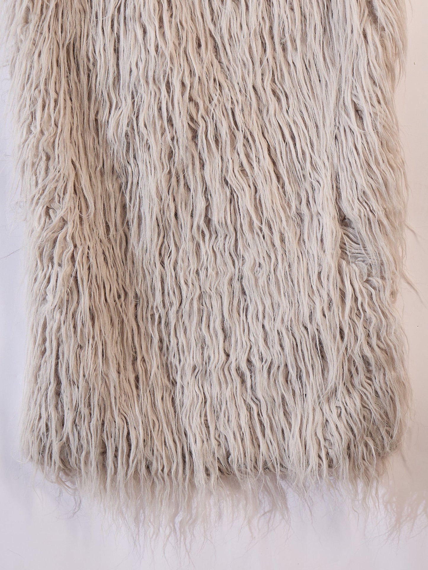 InWeave Light Grey Thread Fur Cape - Swadesiicart