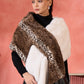 InWeave Brown Leopard Half White Rabbit Faux Fur Cape - Swadesiicart