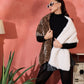 InWeave Brown Leopard Half White Rabbit Faux Fur Cape - Swadesiicart