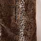 InWeave Brown Leopard Half White Rabbit Faux Fur Cape - Swadesiicart