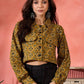 InWeave Dark Yellow Kalamkari Pocket Jacket - Swadesiicart