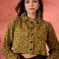 InWeave Dark Yellow Kalamkari Pocket Jacket - Swadesiicart