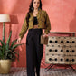 InWeave Dark Yellow Kalamkari Pocket Jacket - Swadesiicart