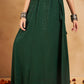 InWeave Green Chikankari Skirt - Swadesiicart