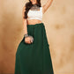 InWeave Green Chikankari Skirt - Swadesiicart