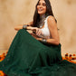 InWeave Green Chikankari Skirt - Swadesiicart